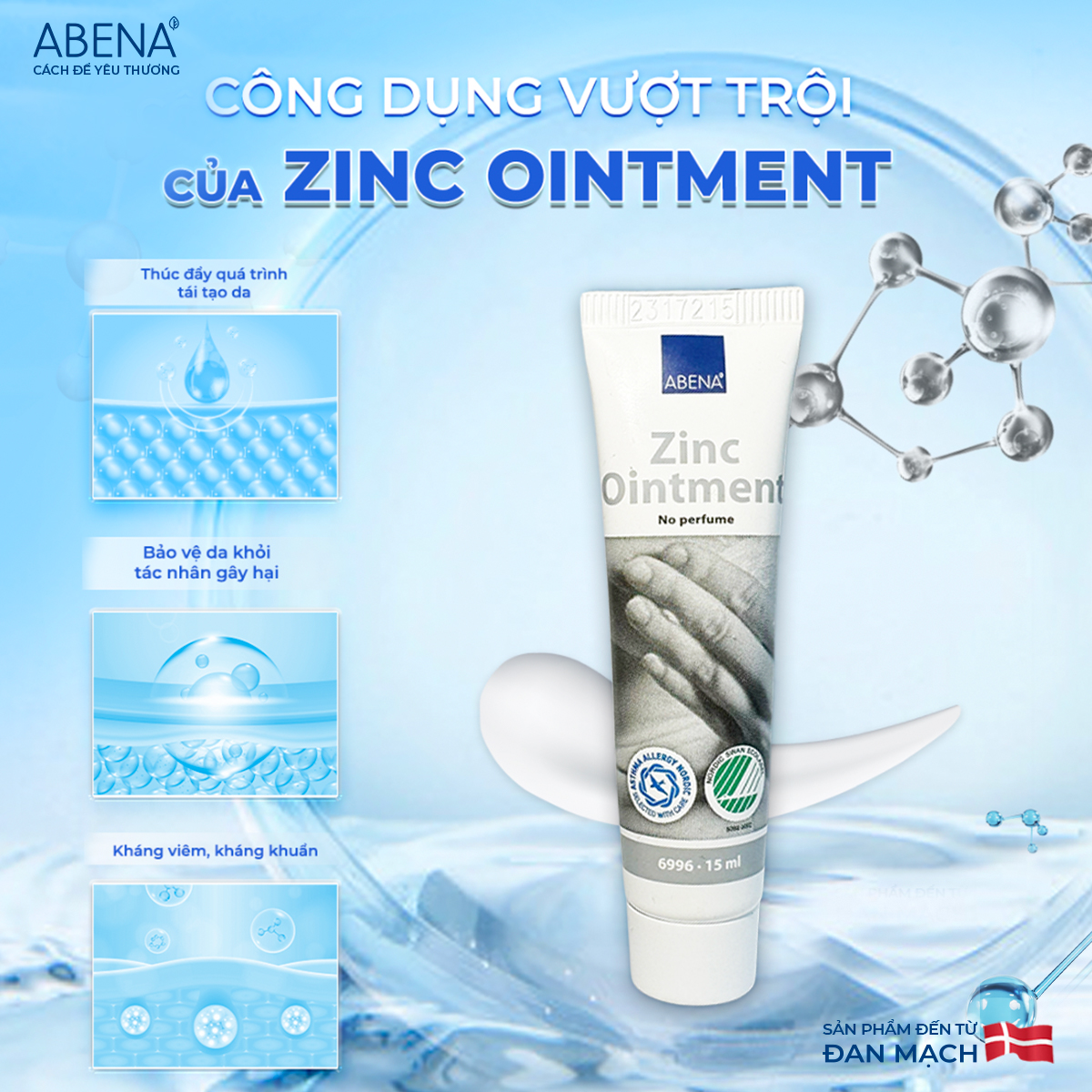 Kem Đa Năng ABENA Zinc Ointment No Perfume (15ml)