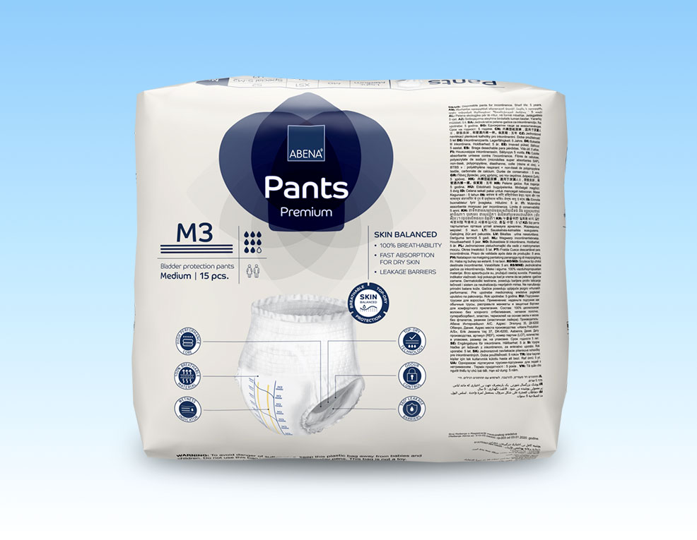 Tã quần người lớn Abena Pants Premium M3 (2400Ml) (15 miếng)