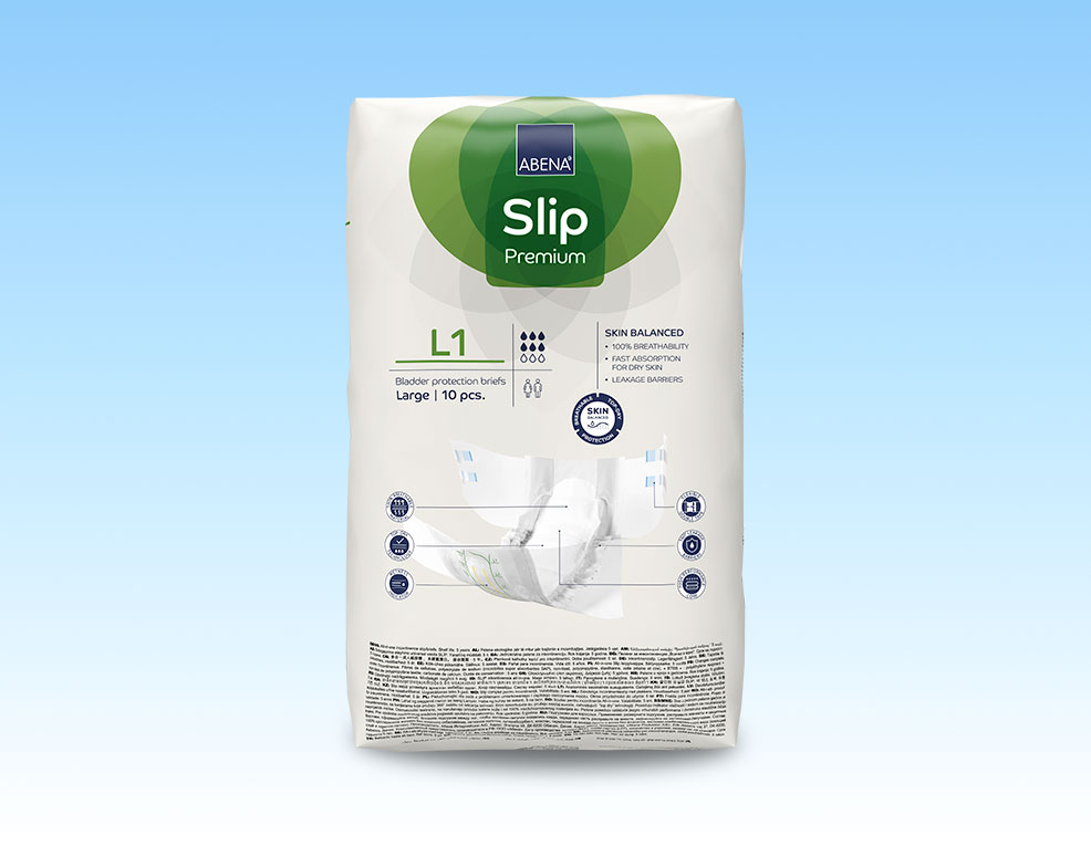 Tã dán người lớn Abena Slip Premium L1 – Nhập khẩu từ Đan Mạch (Gói 10 miếng)