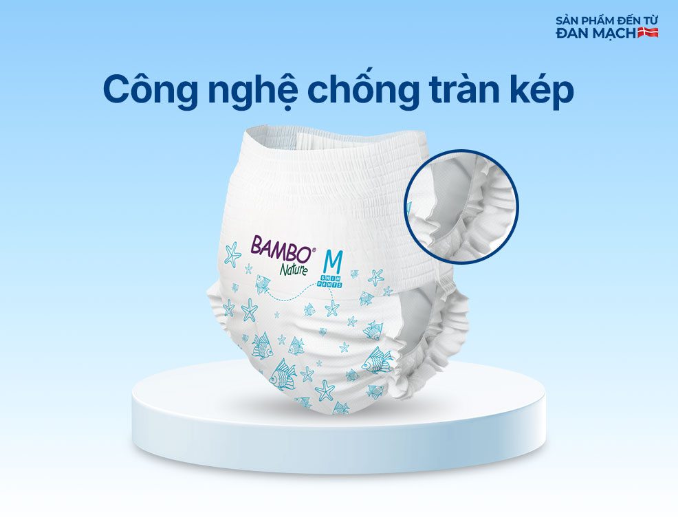 Tã Quần Bơi Trẻ Em Bambo Nature Size M, 12kg+, 12 miếng/gói