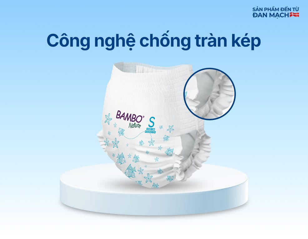 Tã Quần Bơi Trẻ Em Bambo Nature Size S, 7-12 kg, 12 miếng/gói