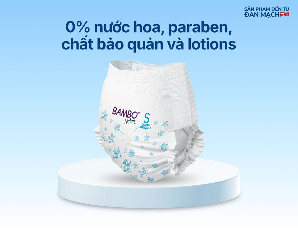 Tã Quần Bơi Trẻ Em Bambo Nature Size S, 7-12 kg, 12 miếng/gói
