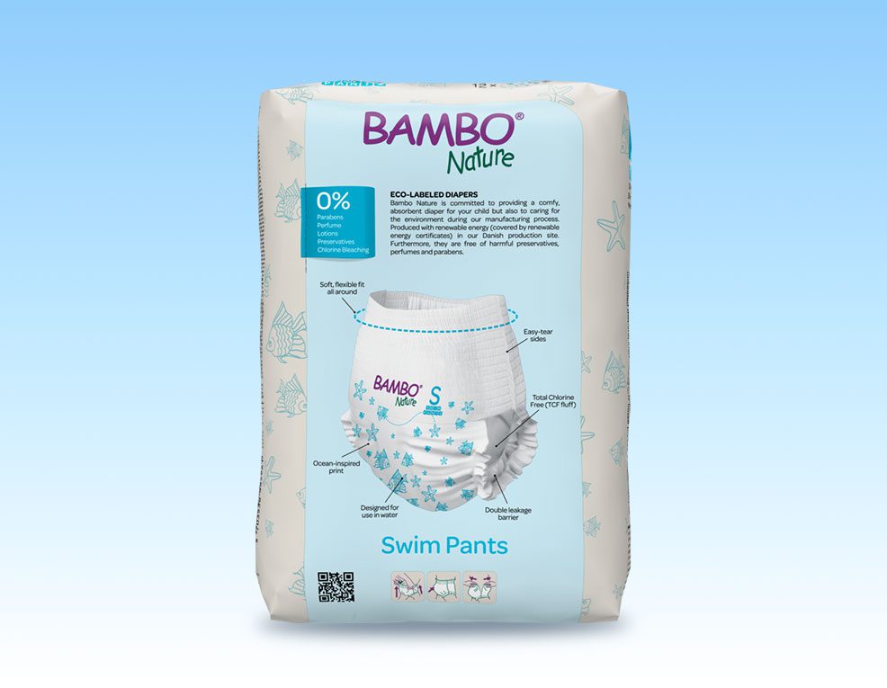 Tã Quần Bơi Trẻ Em Bambo Nature Size S, 7-12 kg, 12 miếng/gói