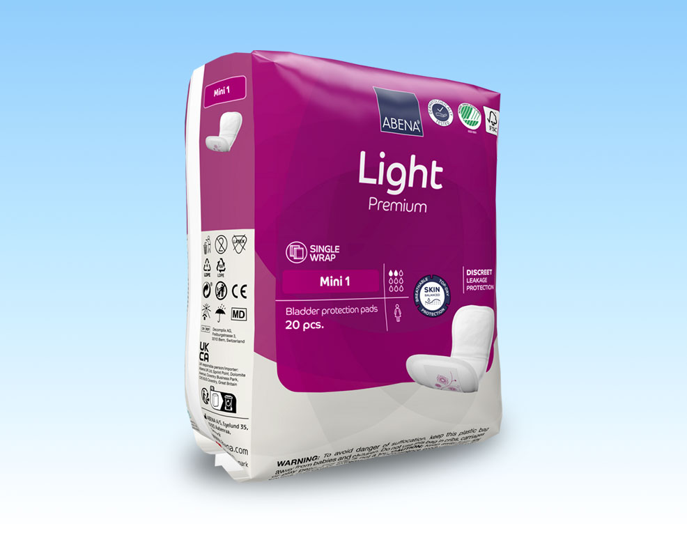 Băng vệ sinh hằng ngày Abena Light Ultra Mini 1 – Nhập khẩu Đan Mạch (Gói 20 miếng)