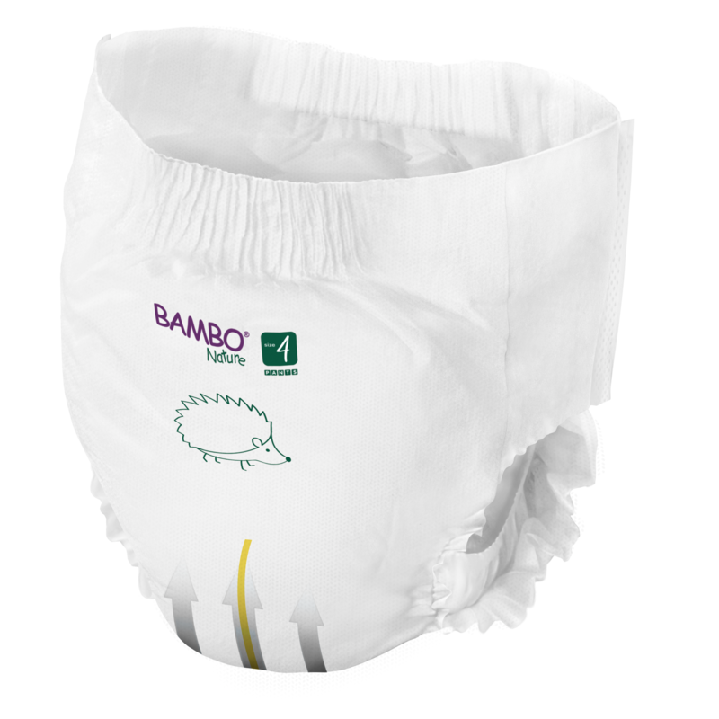 Tã Quần Trẻ Em Cao Cấp Bambo Nature Size 4 – Bao bì xanh, Eco Label, (7-12 kg / 15-26 lbs),20 miếng/gói