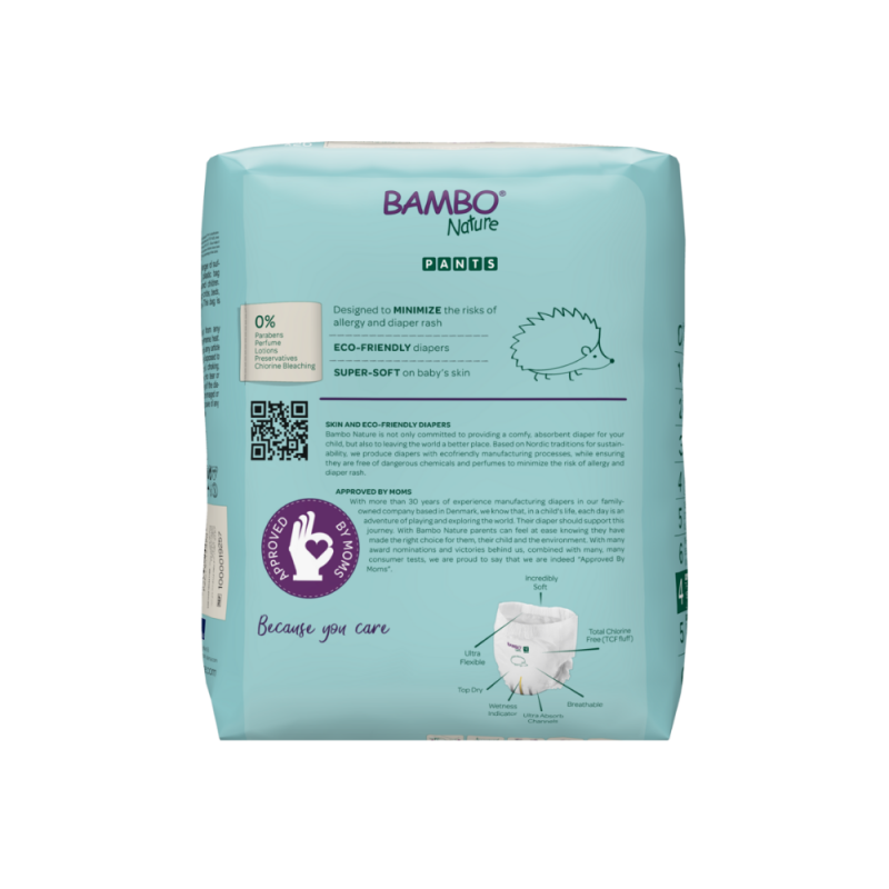 Tã Quần Trẻ Em Hữu Cơ Cao Cấp Bambo Nature Size 4, (7-12 kg / 15-26 lbs),20 miếng/gói