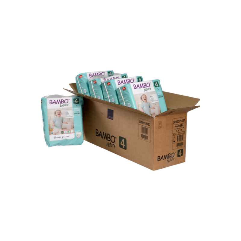 Tã Quần Trẻ Em Hữu Cơ Cao Cấp Bambo Nature Size 4, (7-12 kg / 15-26 lbs),20 miếng/gói