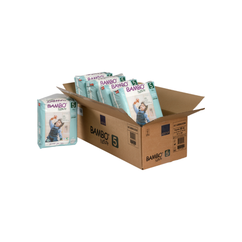 Tã Quần Trẻ Em Hữu Cơ Cao Cấp Bambo Nature Size 5, (11-17 kg / 24-37 lbs),19 miếng/gói
